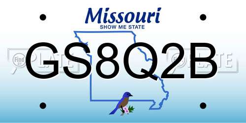 GS8Q2B Missouri License Plate