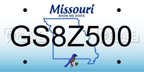 GS8Z500 Missouri License Plate
