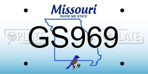 GS969 Missouri License Plate