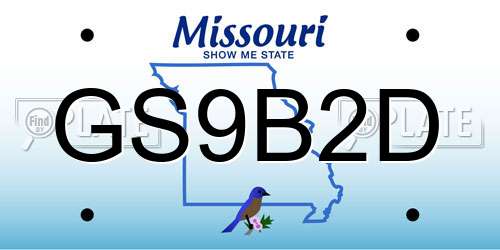 GS9B2D Missouri License Plate