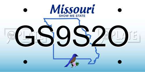 GS9S2O Missouri License Plate