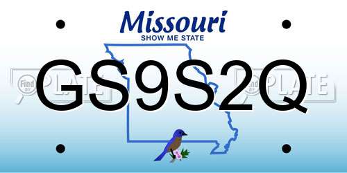 GS9S2Q Missouri License Plate