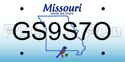 GS9S7O Missouri License Plate