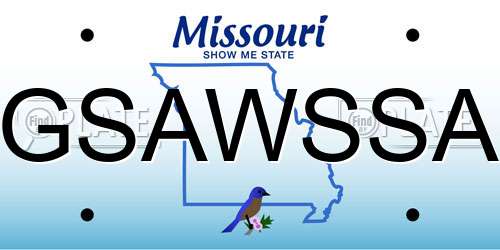 GSAWSSA Missouri License Plate