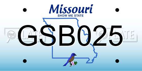 GSB025 Missouri License Plate