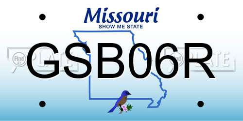 GSB06R Missouri License Plate
