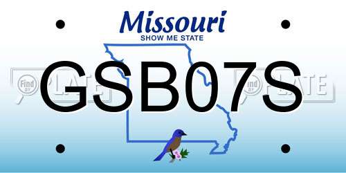 GSB07S Missouri License Plate