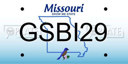 GSBI29 Missouri License Plate