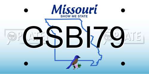 GSBI79 Missouri License Plate