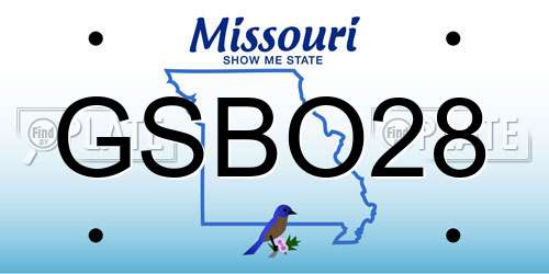 GSBO28 Missouri License Plate