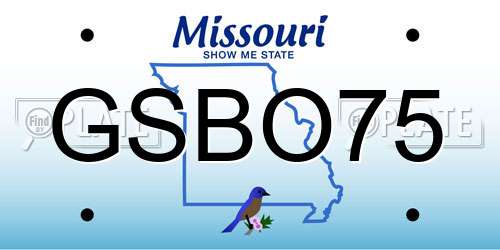 GSBO75 Missouri License Plate
