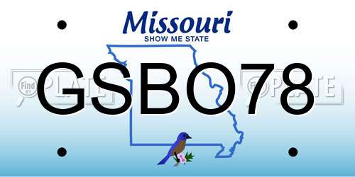 GSBO78 Missouri License Plate