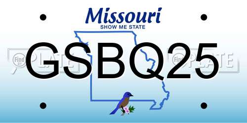 GSBQ25 Missouri License Plate