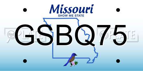 GSBQ75 Missouri License Plate