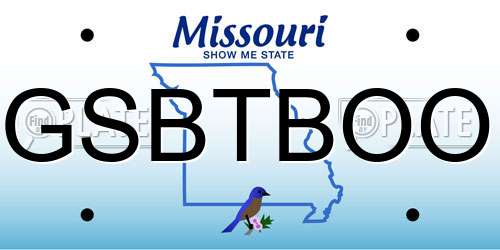 GSBTBOO Missouri License Plate