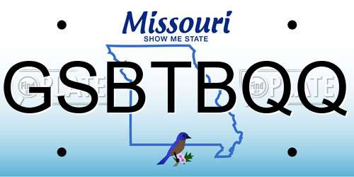 GSBTBQQ Missouri License Plate