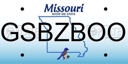 GSBZBOO Missouri License Plate