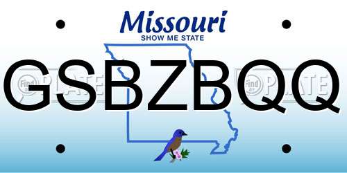 GSBZBQQ Missouri License Plate