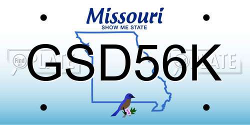 GSD56K Missouri License Plate
