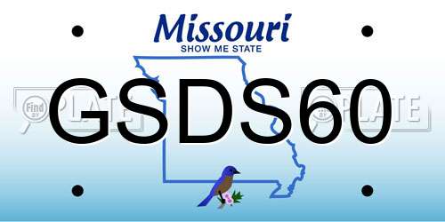 GSDS60 Missouri License Plate