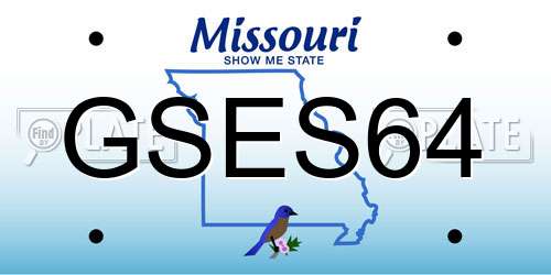 GSES64 Missouri License Plate