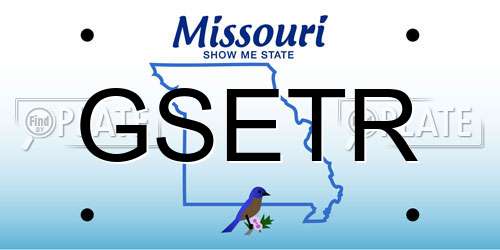 GSETR Missouri License Plate