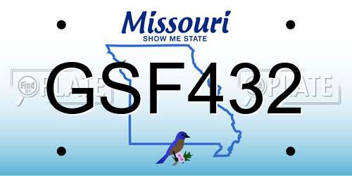 GSF432 Missouri License Plate