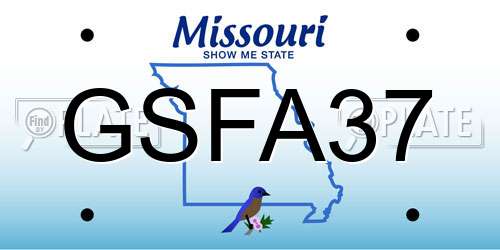GSFA37 Missouri License Plate