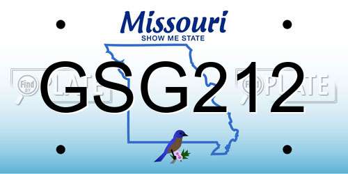 GSG212 Missouri License Plate
