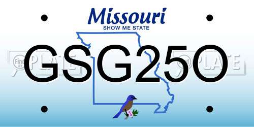 GSG25O Missouri License Plate