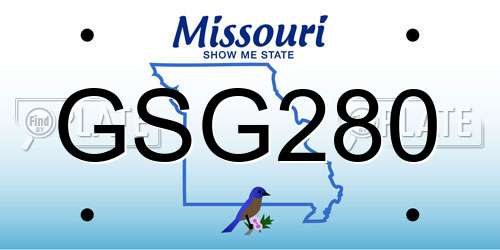 GSG280 Missouri License Plate