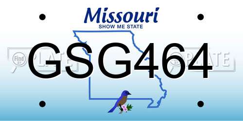 GSG464 Missouri License Plate
