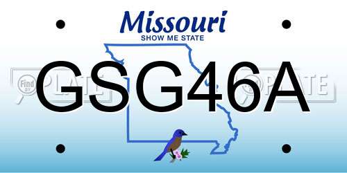 GSG46A Missouri License Plate