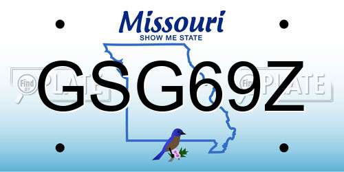 GSG69Z Missouri License Plate