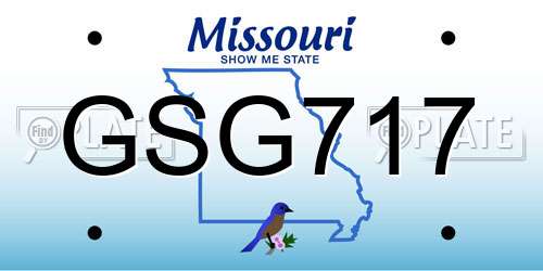 GSG717 Missouri License Plate