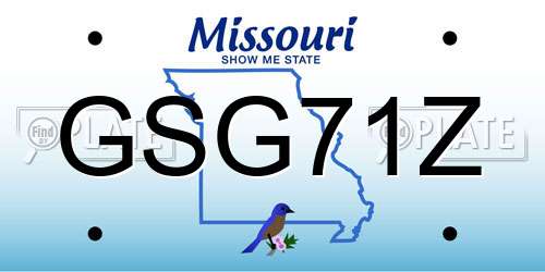 GSG71Z Missouri License Plate