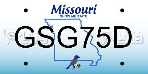 GSG75D Missouri License Plate