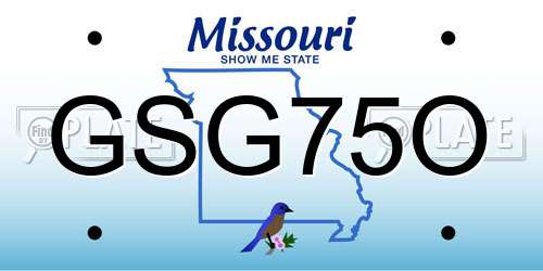 GSG75O Missouri License Plate