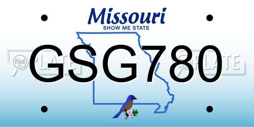 GSG780 Missouri License Plate