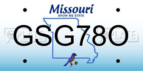 GSG78O Missouri License Plate