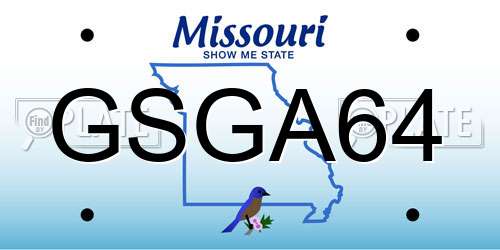 GSGA64 Missouri License Plate