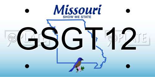 GSGT12 Missouri License Plate