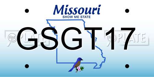 GSGT17 Missouri License Plate