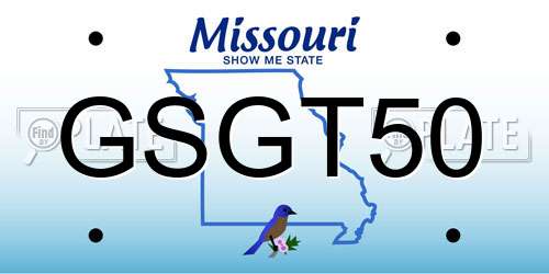 GSGT50 Missouri License Plate