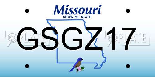 GSGZ17 Missouri License Plate