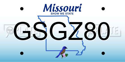 GSGZ80 Missouri License Plate