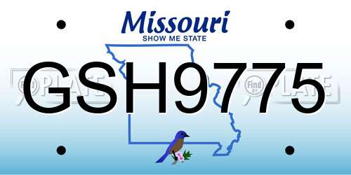 GSH9775 Missouri License Plate