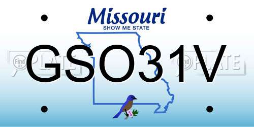 GSO31V Missouri License Plate