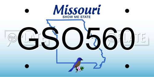 GSO560 Missouri License Plate
