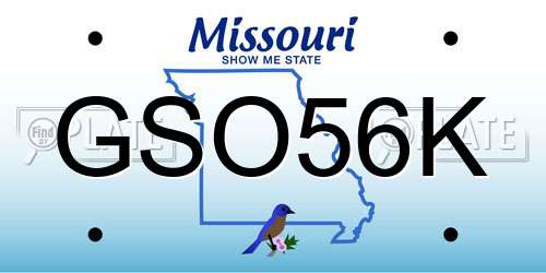 GSO56K Missouri License Plate